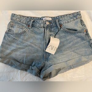 NWT Zara Denim Blue Jean Shorts Size 10